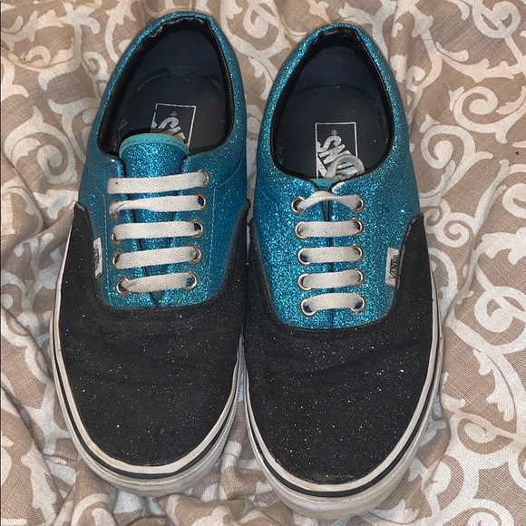 blue sparkly vans